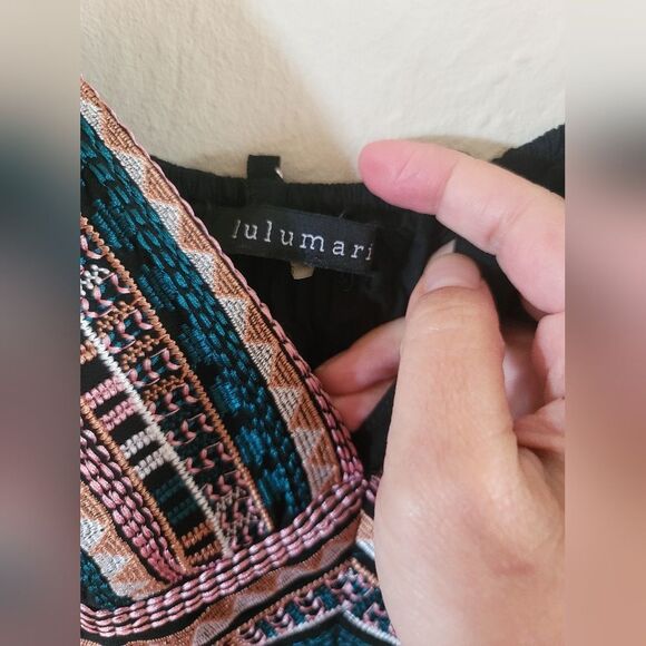 Lulumari , Black Embroidered Maxi Dress, Size Small - Picture 8 of 12